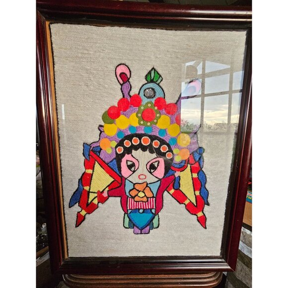 Heroine Mu-Guiying Wool Print Art embroidery Colorful Art Work Picture - Picture 8 of 16